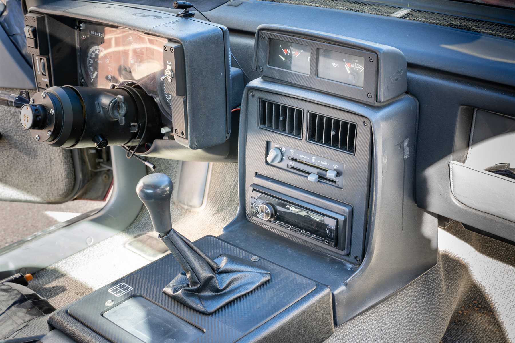 Wide view of a Fiero interior with the reproduction panels installed
